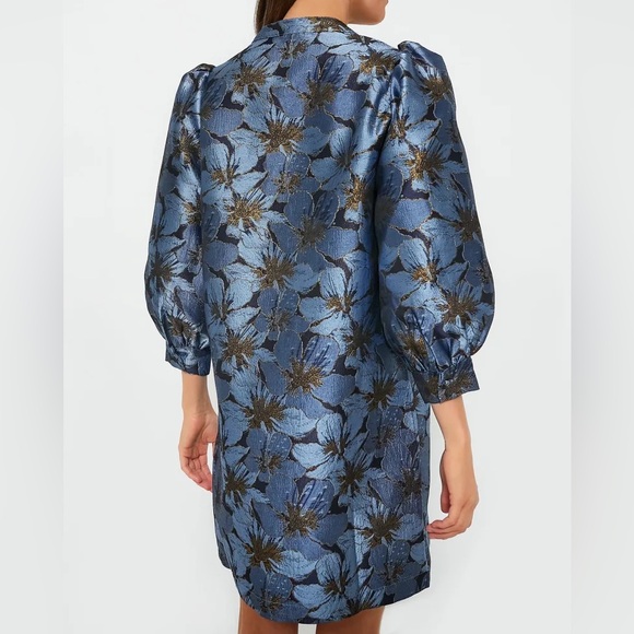 Tuckernuck Blue Blossom Jacquard Samantha Dress - Picture 3 of 14
